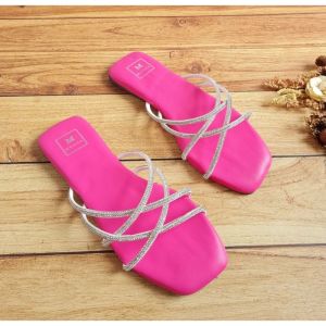 NEW ARRIVAL ABBUSHOES RN 10 sendal flat silang jeli import magenta 1cm