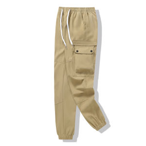 98069# Casual work pants new style pants with button design
