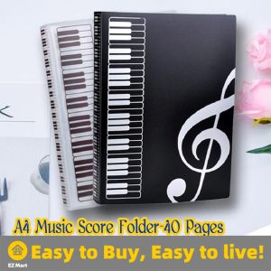 Fast Shipping 40-Pages A4 Music Score Sheet Document File Folder Storage Organizer for Piano Player N09 Music Score Folder