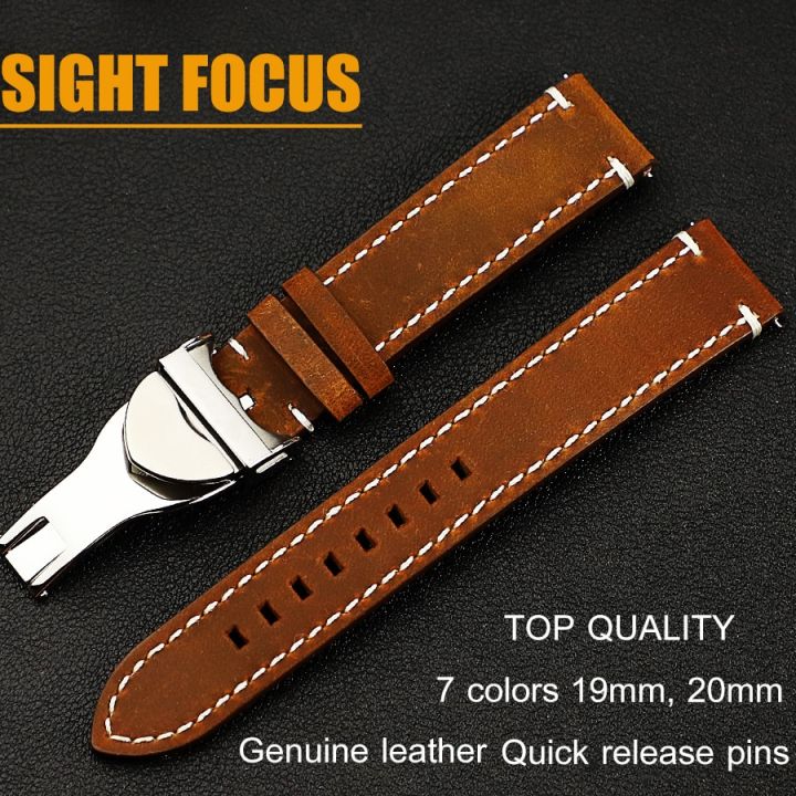 19mm 20mm Vintage Deployant Clasp Leather Watch Strap for Tudor Black Bay Pro GMT Chrono P01 Ranger Pelagos Fifty Eight 39 41 S G Watch Band Tudor Deployment Clasp Watch Strap Watchband Lazada Singapo...