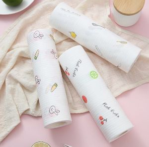 ✨ Wiping Cloth/Wiping Paper/Cleaning Cloth/Dry Wet/Printed Lint-Free/Easy Hang/Space-Saving/Soft Delicate 3170 Washable Lazy Rag Kitchen Towel
