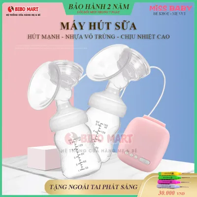 Máy hút sữa điện đơn Miss Baby thiết kế thông minh tiện dụng có chế độ massage kích sữa điều chỉnh 9 mức độ tháo lắp dễ dàng chất liệu nhựa PP an toàn tuyệt đối với trẻ Bảo hành 2 năm lỗi đổi mới trong 7 ngày