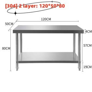 CTTC STORE New model stainless table Commercial use table console table kitchen table long table console table for kitchen 304 stainless steel table countertop table cooking table stainless table for kitchen