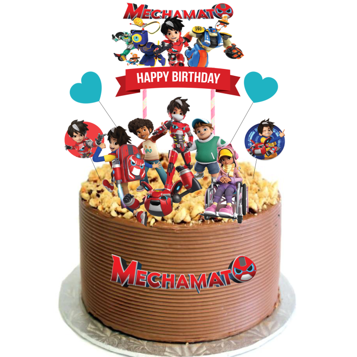 MECHAMATO AMATO MECHABOT Cake Cupcake Paper Topper can customize name ...