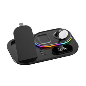 4 in 1 Fast Wireless Charging Station 30W RGB Atmosphere Light