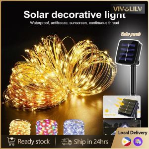 VIVOLILV Delivery from Manila🚚7/12/22/32M Solar Christmas Lights Christmas String Lights High Bright Outdoor Decoration Waterproof Fairy Garden Lighting For Party Holiday