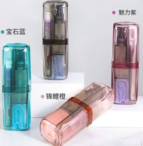 mouthwash cup set 6-piece portable travel bathroom set with toothbrush and toothpaste holder