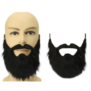Black Fake Beard Costume Halloween Mustache Costume Cosplay Costume Beard Festival Party Supplies for Kids Adults Gift