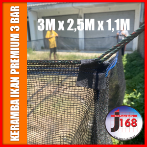 Keramba ikan premium double jahitan benang nilon di jahit dengan rapih dan kuat keramba siap pakai waring RK 3 bar ukuran 300x250x100