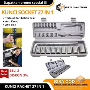 TERMURAH Kunci Sok Set 27 Pcs Kunci Shock Set 27 In 1 Kunci Sok Set Kunci Shok Sock Konci Shock Sok Kunci Socket