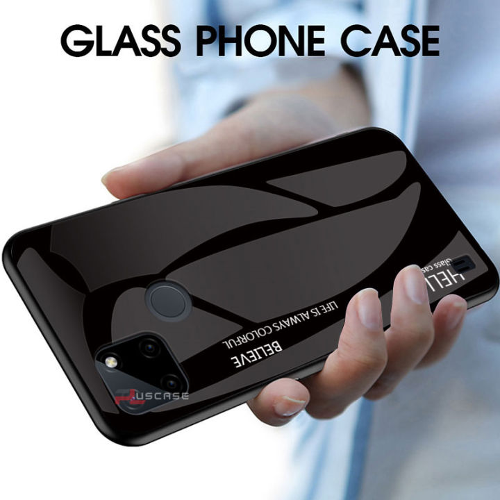 Pluscase For Realme C21y C25y Case Tempered Glass Hard Shockproof 