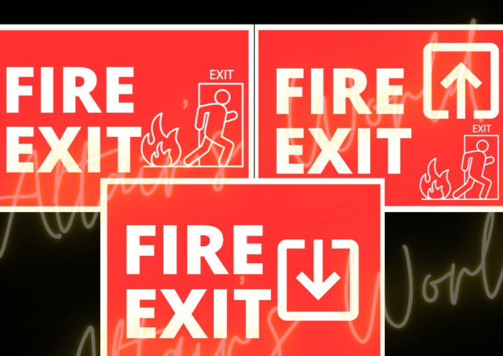 AW Signage for business Fire Exit Signage Exit Sign Emergency Exit ...