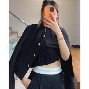 B3650 Classic Gold Buttons Tweed Blazer