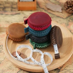 YANGS Vintage Leather Tape Measure Portable Handmade Roll Measure Tape Mini Cowhide Leather RetractableTape Measure Sewing Tools