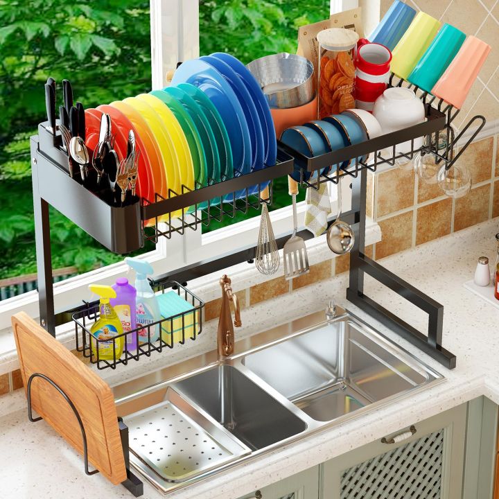 Large Dish Drying Rack 2-Tier Dish Racks for Kitchen Counter