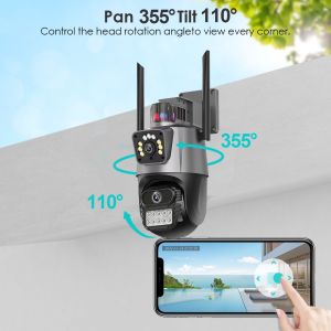 LLSEE icsee luaran HD 8MP 4K dual lens berkaitan WiFi keselamatan kamera penglihatan malam IP66 kalis air IP CCTV dua hala audio pintar pengesanan pergerakan penggera cahaya