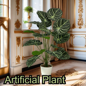 60CM Artificial Green Leaves Artificial Plant Plastic Fake Leaves Home Decoration Simulated Bonsai