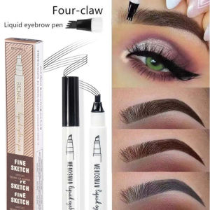 MENDSMAN 4 Fork Tip Liquid Eyebrow Pencil Waterproof Makeup Long Lasting Brow Pen Cosmetic Microblade Brow Pencil