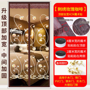 Upgraded Velcro Magnetic Door Curtain Anti-Insect Mosquito Net Screen Door Sturdy Mesh With Full Frame Easy to Install With Velcro