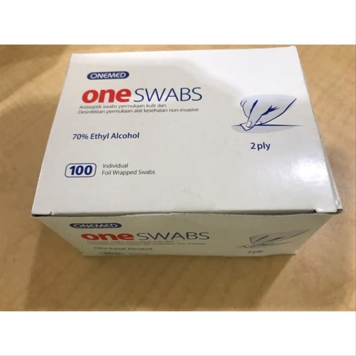 Onemed One Swabs 2ply Alcohol Swab Alkohol 70 Isi 100pcs Lazada Indonesia 3460