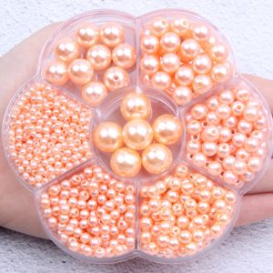 Plastic ABS Pearl Beads Mixed Size 3‑12mm Flower Set Round Imitation Pearl Bead for DIY Bracelet Necklace Jewelry Making Handcraft Accessories