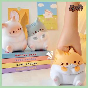 [Epih] New Cat Stress Squishy Toy PU Slow Rising Squeeze Antistress Ball Cartoon Table Ornaments Squishy Stress Reliever Toys