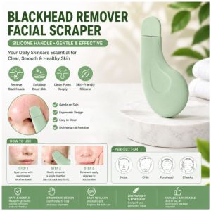 Blackhead Remover Facial Scraper Silicone Handle Acne Pore Cleaner Whitehead Removal Tool Dead Skin Exfoliator Nose Face