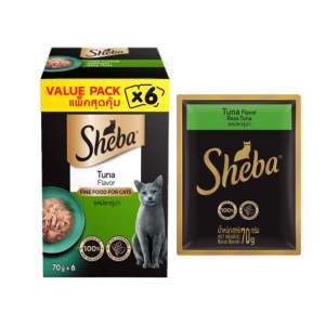 Sheba Pouch Value Pack 70g for Cats | Tuna Salmon | Tuna | Chicken Tuna | Cat Wet Food 24 packets