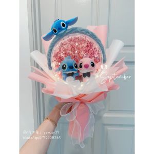 Ready Stock Stitch Angel Couple Babys Breath Bouquet