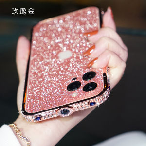 เคสโทรศัพท์ iPhone 15 14 13 12 11 Pro Max 6 6 6S 7 8 Plus X Xr Xs Max เคสโทรศัพท์เพชรคริสตัลแวว Rhinestone เป็นประกายเคสฝาครอบกรอบกันชนโลหะ