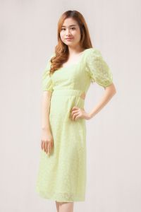 RIMINI - Dress Wanita Gaun Pesta Puff Squareneck A-Line Midaxi XS-XL - Lilia Dress 21017