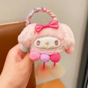 Kawaii Sanrio Kuromi My Melody Loopy Hair Ring Cinnamoroll Hello Kitty My Melody Toys Girl Rubber Band Hair Rope Gift Birthday Hair Clip