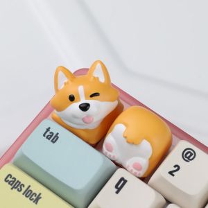 MILES Universal Cartoon Corgi Keycaps Animal Little Key Mechanical Keyboard Keycap Keyboard Modification DIY Crogi Butt Keyboard Cap For Mechanical Keyboard