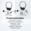 Wired Headset with Mic Noise Cancellation Headphone 3.5mm/USB 2.0 Stereo Business Headphones for Computer PC. 