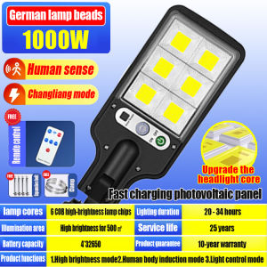 Solar Light Outdoor Waterproof Outdoor Lighting Solar Street Light 2000W 1500W Automatic Sensing Remote Control Solar LED Automatically Night Light Motion Sense Flood Light All-in-One Auto-sensing For Garden Yard