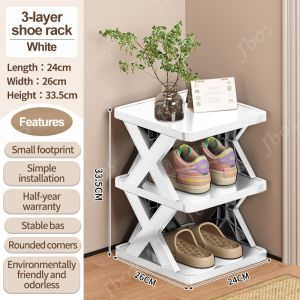 Jbos Multi-tier Shoe Rack Stable Stackable Simple Shoes Storage Shelf Balcony Dormitory Bedroom Organizer Space Savers