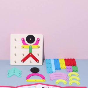 Montessori Variety of Shapes Building Blocks Toy Baby Early Education Puzzle 2-6 Desktop games for kindergarten girls