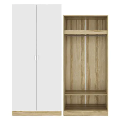 Koncept Furniture ตู้เสื้อผ้า 90 ซม. รุ่น Molly สีขาว (90x57x200 ซม.)