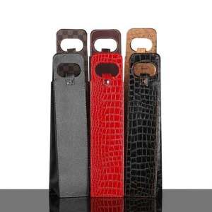 กระเป๋าไวน์ ความจุ 1 ใบ มีหูจับพอดีมือมีกระดุมปิดกันขวดหล่นอีกด้วย มีหลายสีให้เลือก ดูดีมากๆเวลาพกพา