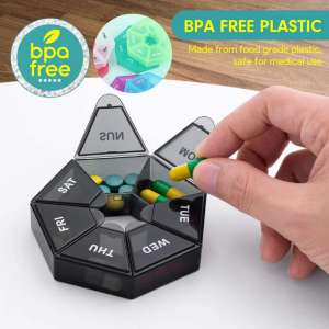 14/7 Grid Pill Box 7 Days a Week Tablet Dispenser Portable Travel Independent Grid Pill Storage Container