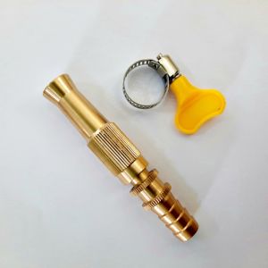 Đầu Vòi Xịt Tăng Áp Mini Bằng Đồng Kèm Đai Siết Ống Vòi Sịt Phun Nước Rửa Xe Tưới Cây -NIEVE