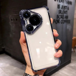 Case For Huawei Pura 90S Pro Max 90ProMax Pura90S Pura90 ProMax Phone Casing Clear Transparent Back Cover Shockproof Amor Bumper Soft TPU Flexible Anti Drop Four Corner Enhance Plating Edge