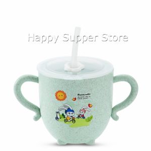 Happy แก้วหัดดูด กันกระแทก มีฝา  ขนาด  280ml Kids Utensils