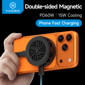 Hagibis Magnetic Cell Phone Cooler Double-sided Magnetic Semiconductor Cooling Fan Phone Radiator for Gaming Live Streaming Vlog2026