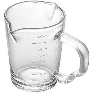 ถ้วยตวง ถ้วยเอสเปรสโซ สองปากพร้อมสเกล ถ้วยตวงแก้วทนความร้อน