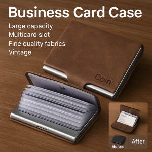 Mens Large Capacity PU Zipper Card Holder Multifunctional Large-Capacity Credit Card Case