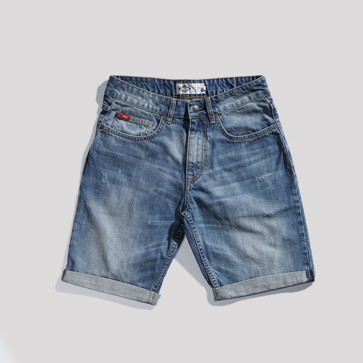 Lee Cooper Jeans Short Roll Up Ripped Medium Blue Lazada