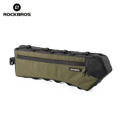 ROCKBROS Bicycle Lower Tube Bag 1.9L Layered Storage Smooth Narrow Edges Mesh Bag Wear-resistant Durable Bike Bag Suitable for MBT Road Bicycles Gravel Bike