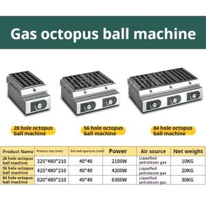PANSON 84/56/28 hole electric octopus ball machine with electric and gas heating