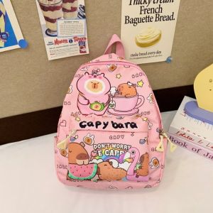 LITTLEX Breathable Capybara Backpack Pattern Cartoon Shoulder Bags Cute Ultra-light Book Bag
